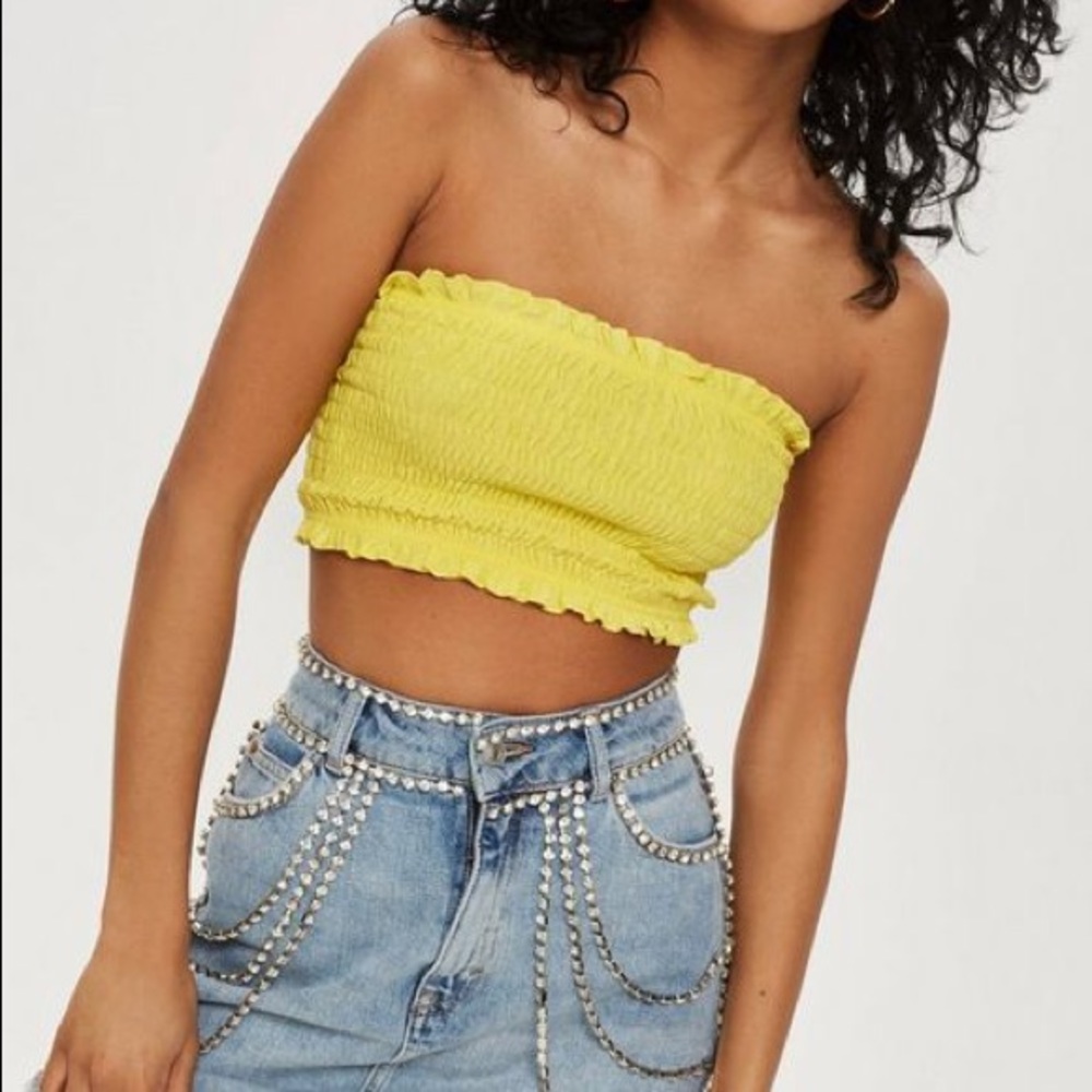 Yellow crop top/bandeau